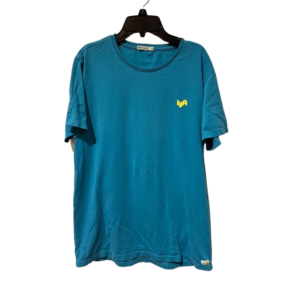 Marine Layer Mens Lyft Logo Graphic T-Shirt Blue Supima Cotton Modal Size M